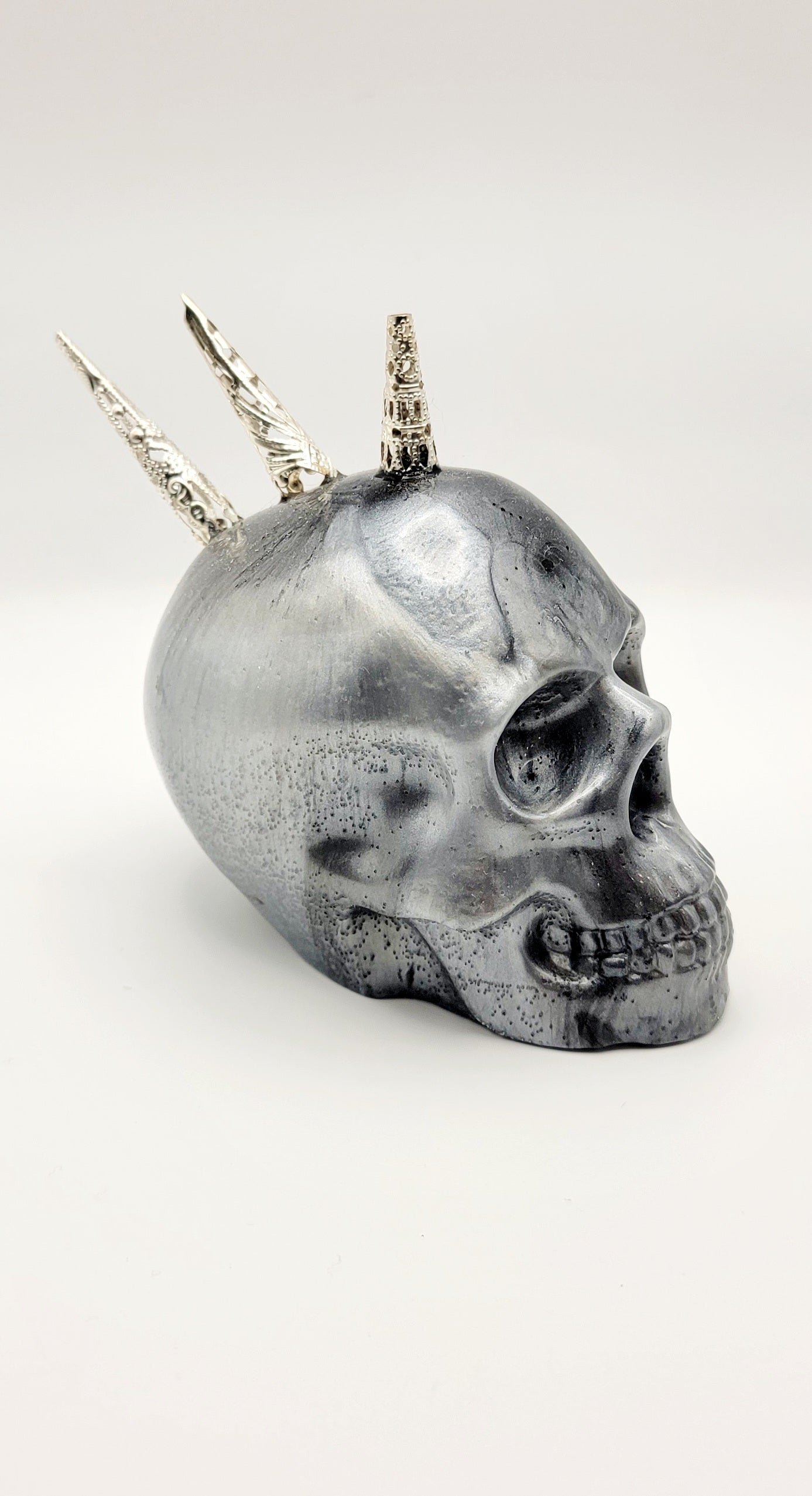 Skull with Mohawk Spikes