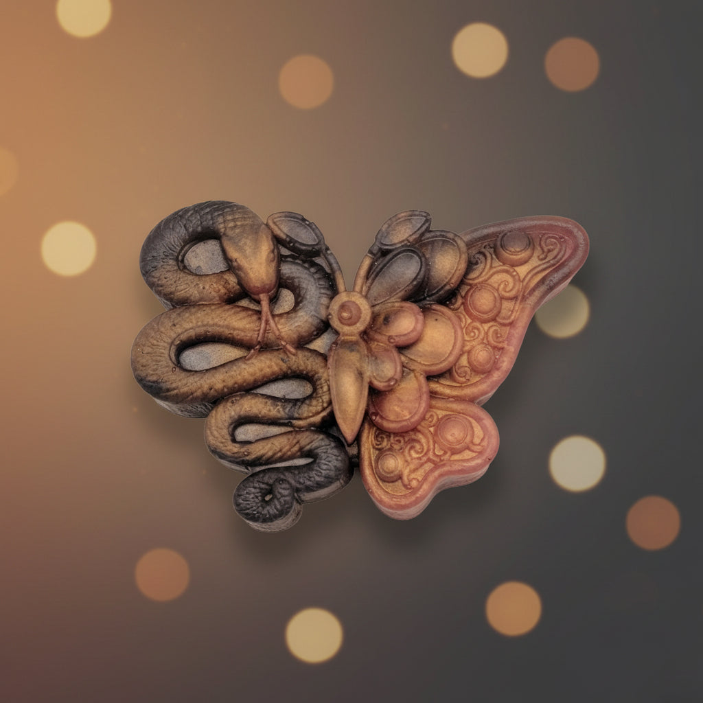 Snake and Butterfly Figurine