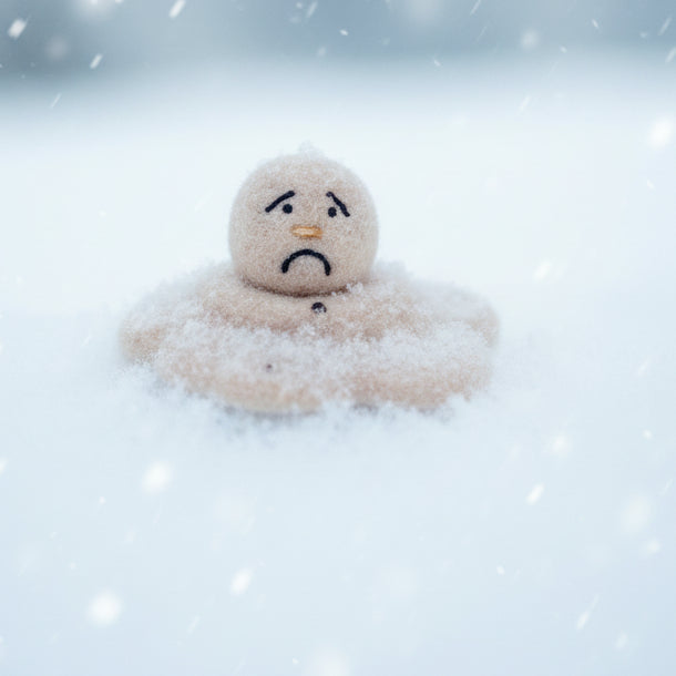 Melted Snowman Figurine