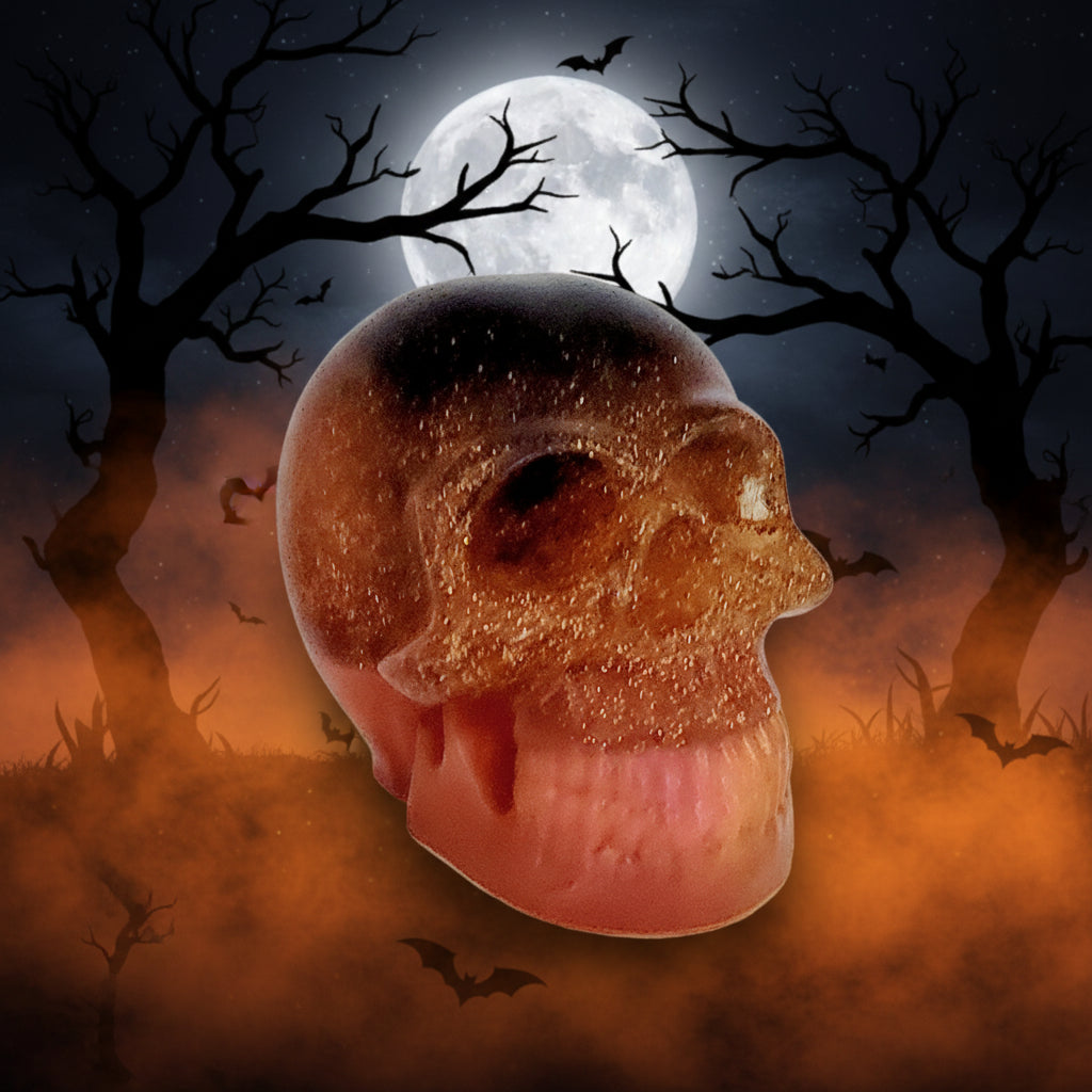 Large Rusty Skull Figurine