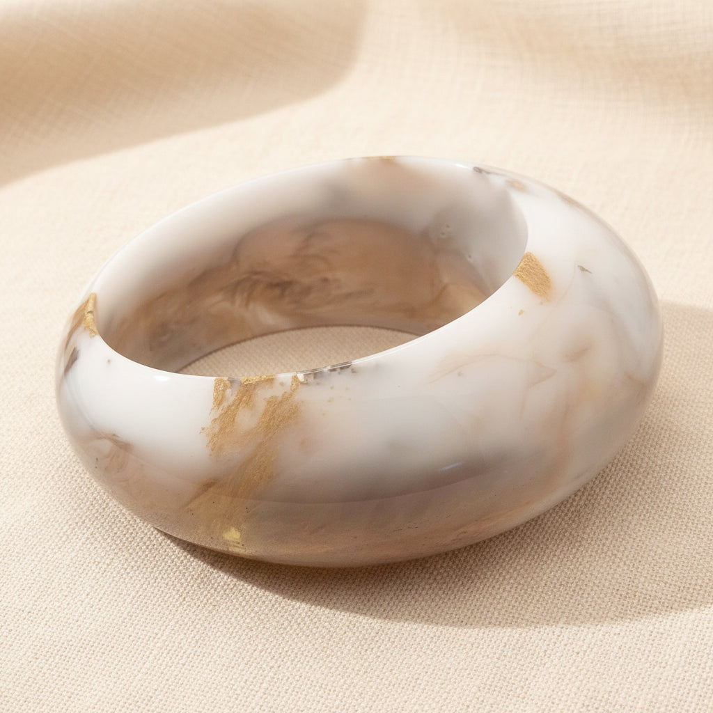 Oval Egg Dish – White with Copper/Gold Accents