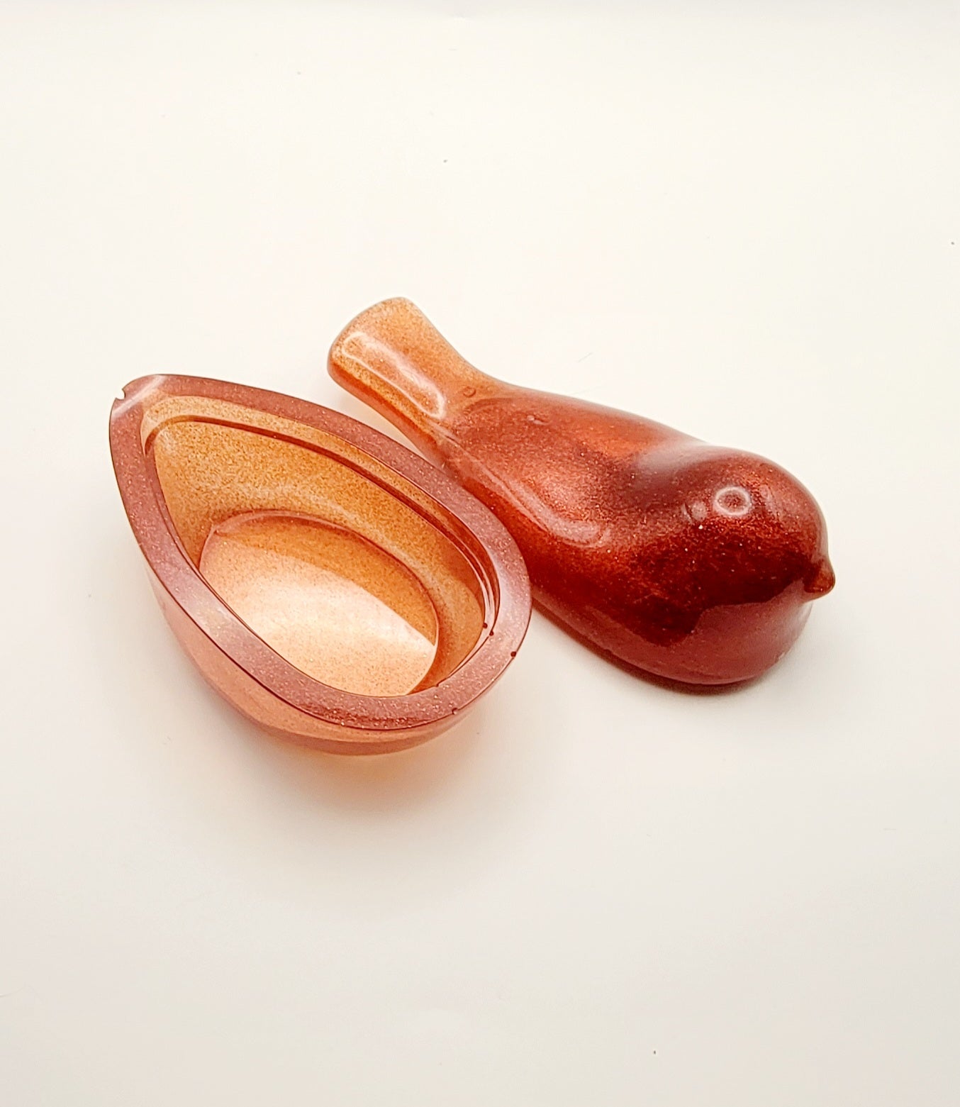 Bird Dish w/Lid Rust