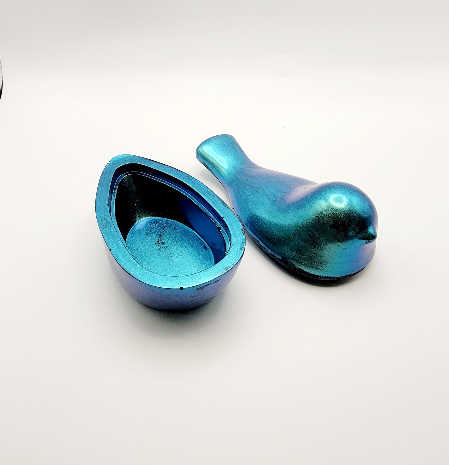 Bird Dish Blue Metallic