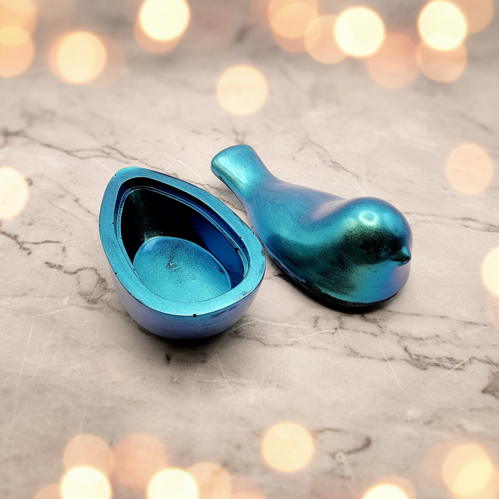 Metallic Blue Bird Dish