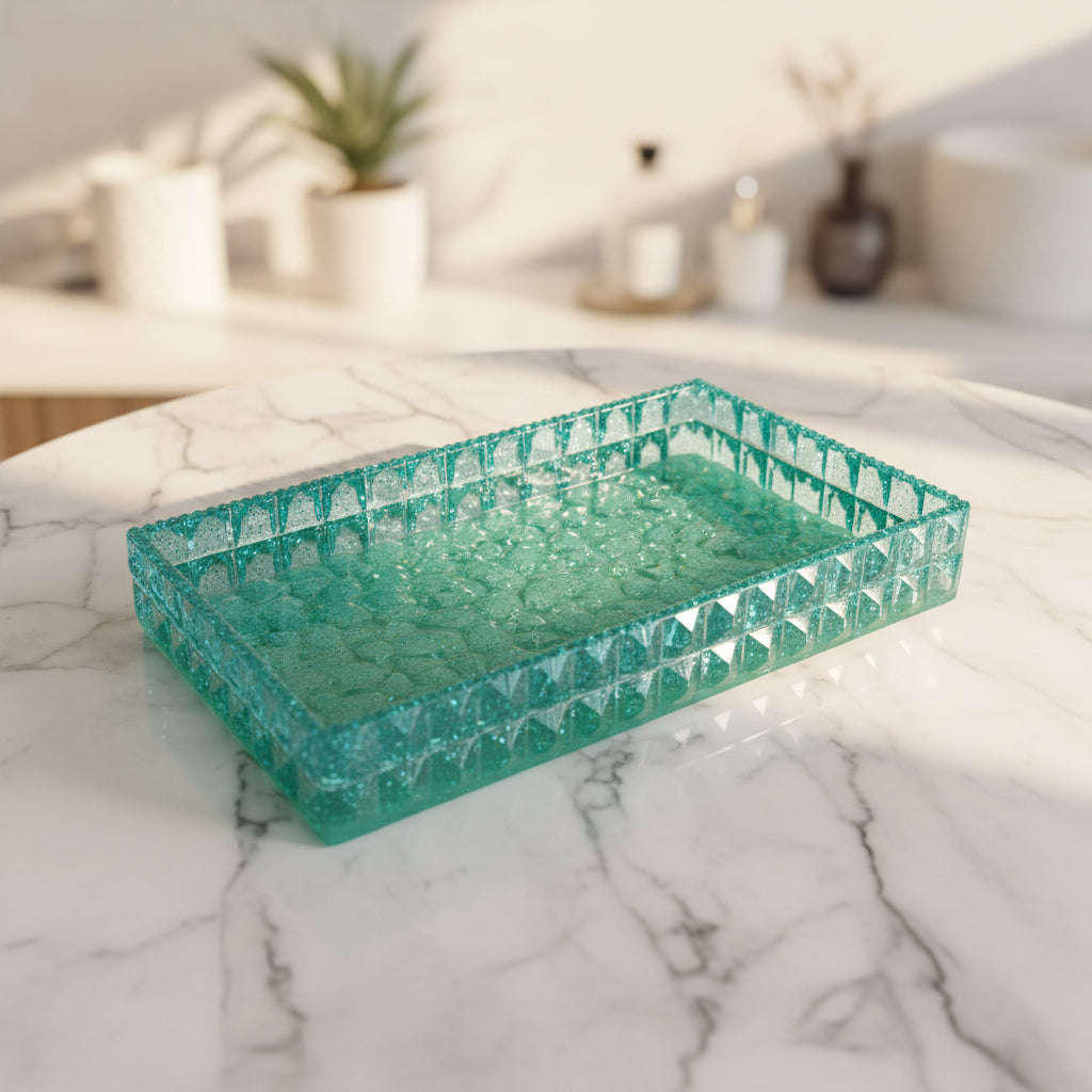 Green/Blue Rectangular Resin Dish
