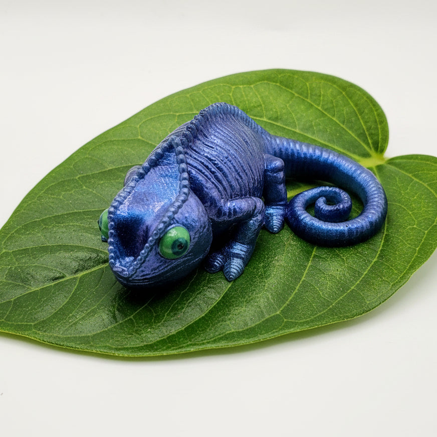 Blue Resin Lizard Figurine