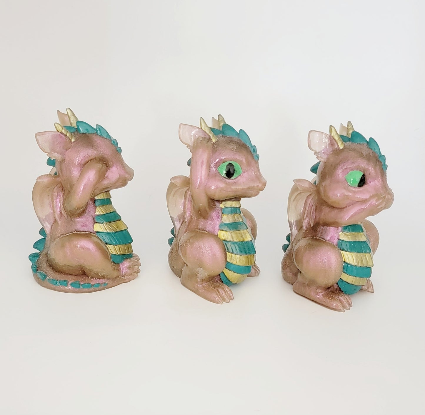 See, Hear, Speak No Evil Dragon Figurines
