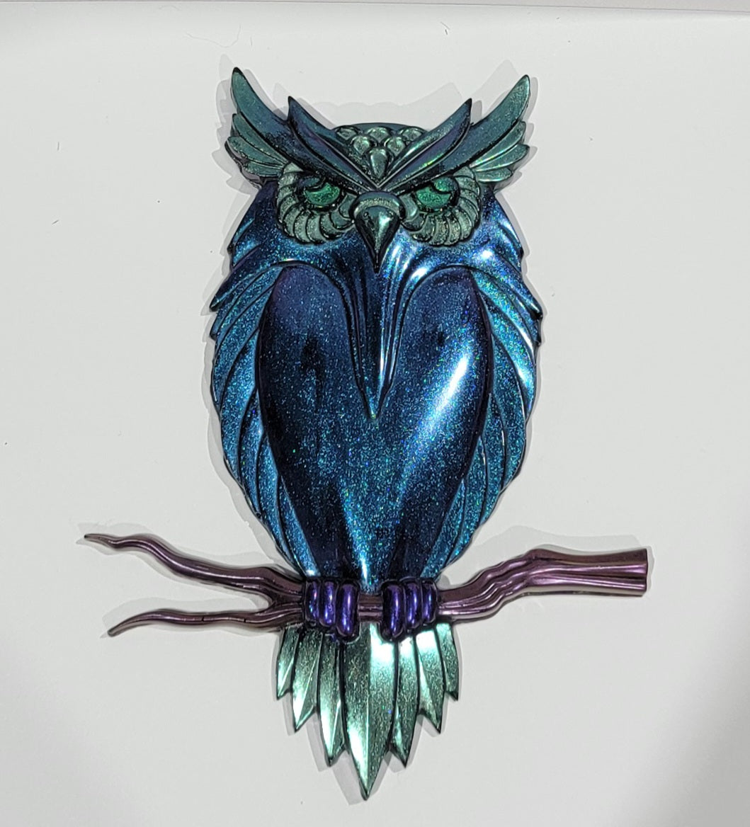 Owl Wall Hanging (Made w/ Black Resin)