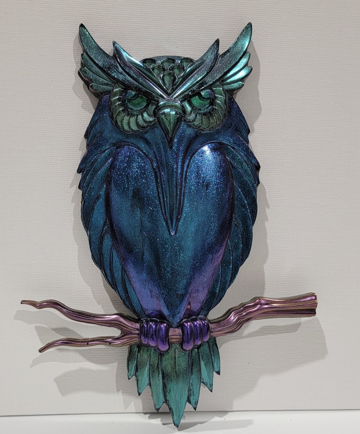 Owl Wall Hanging (Made w/ Black Resin)