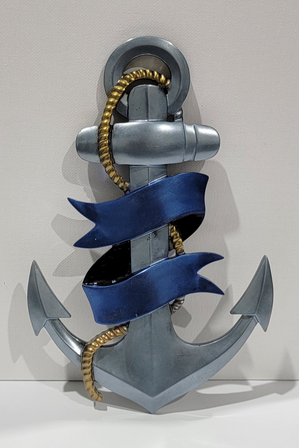 Anchor w/Silver and Blue Ribbon