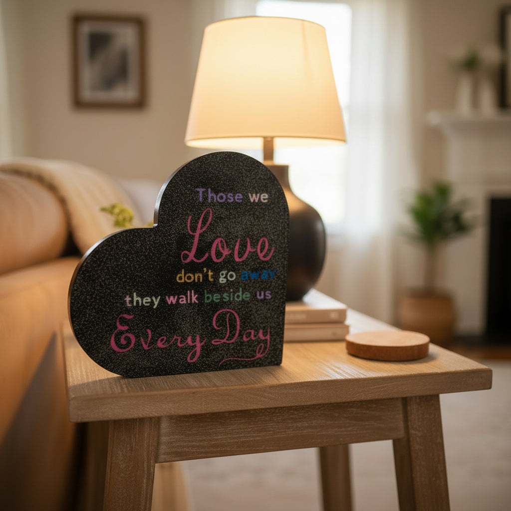 Black Heart with Memorial Saying Wall Hanging