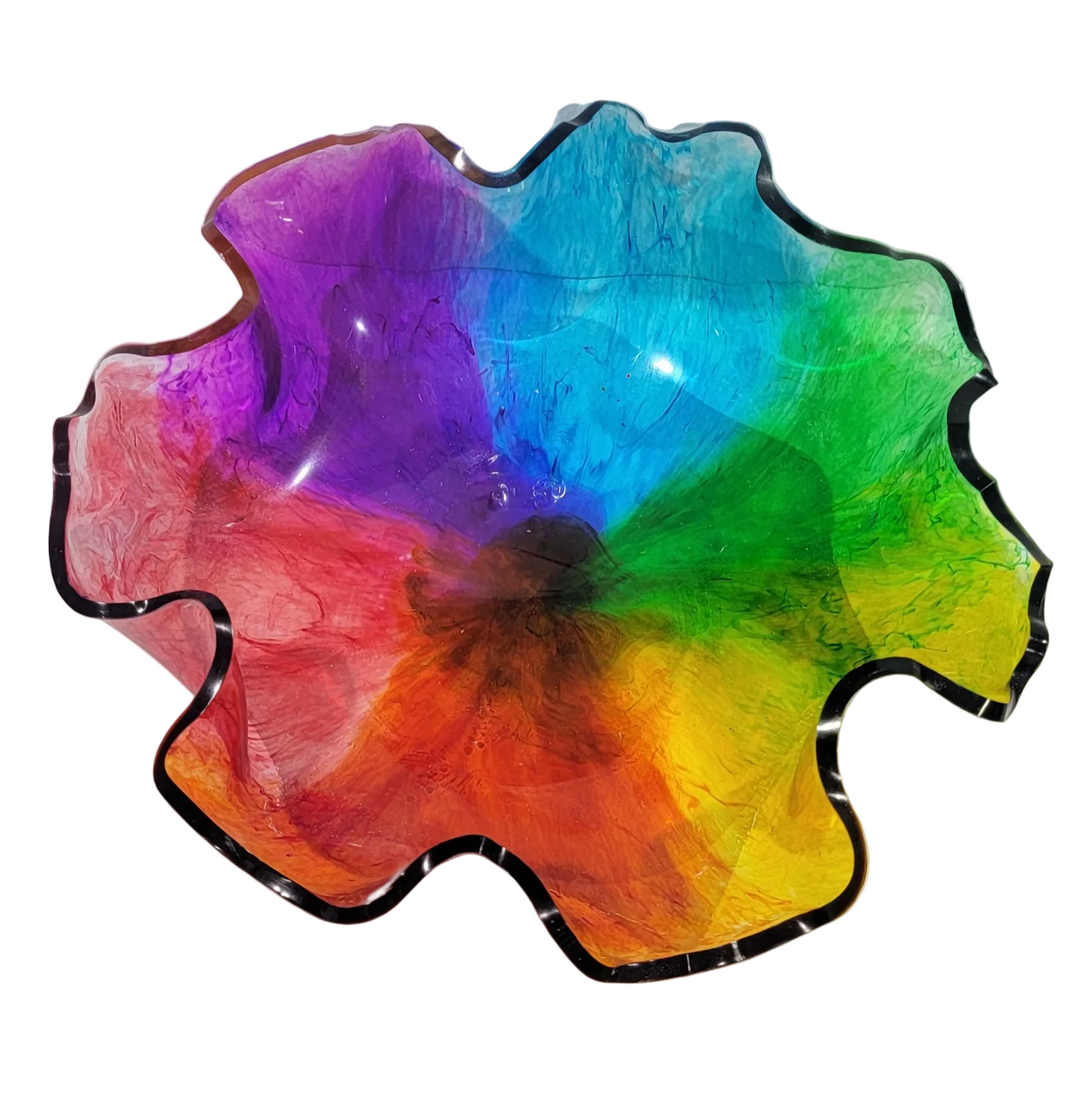Rainbow Resin Decorative Bowl – Vibrant Home Accent