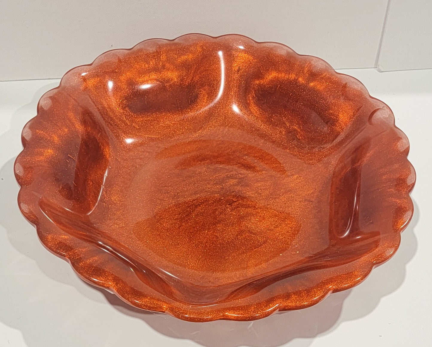 Translucent Orange Resin Bowl – Contemporary Décor Piece