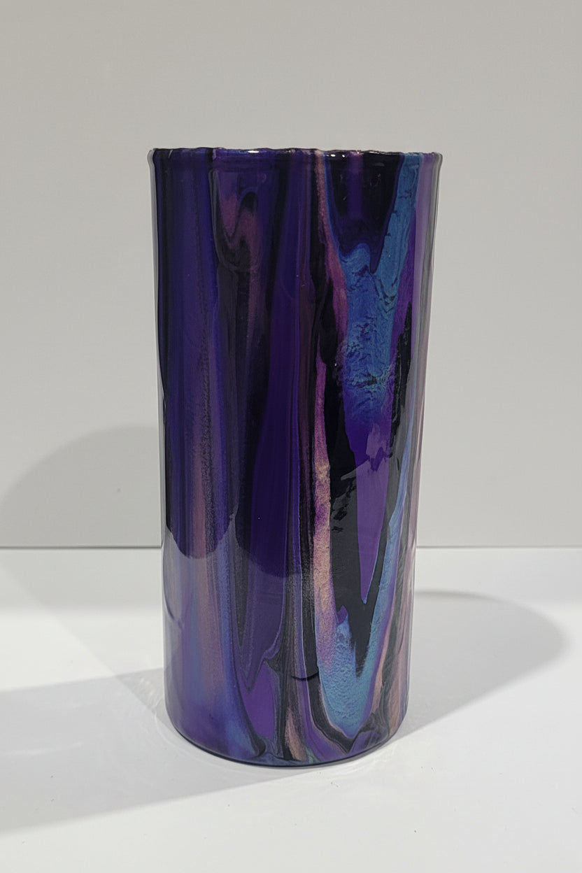 Handcrafted Lazy Susan & Vase Set – Artistic Multicolor Décor