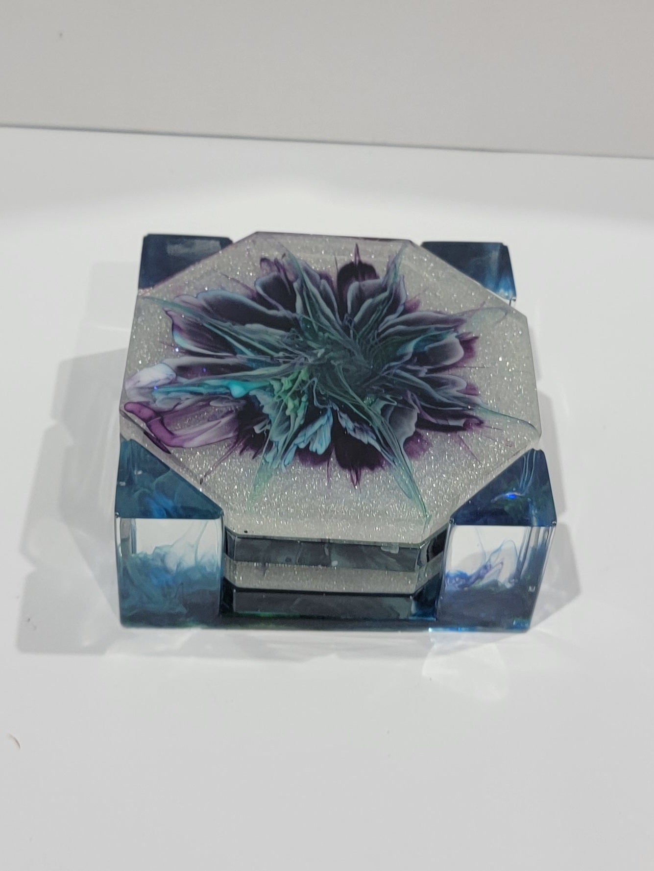 Octagon Purple Bloom Coasters