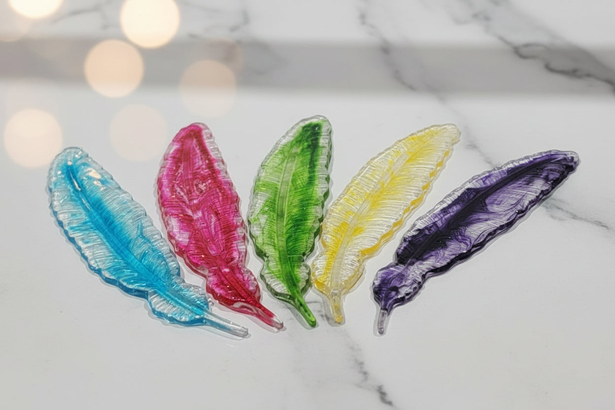 Vibrant Feather Bookmark Set