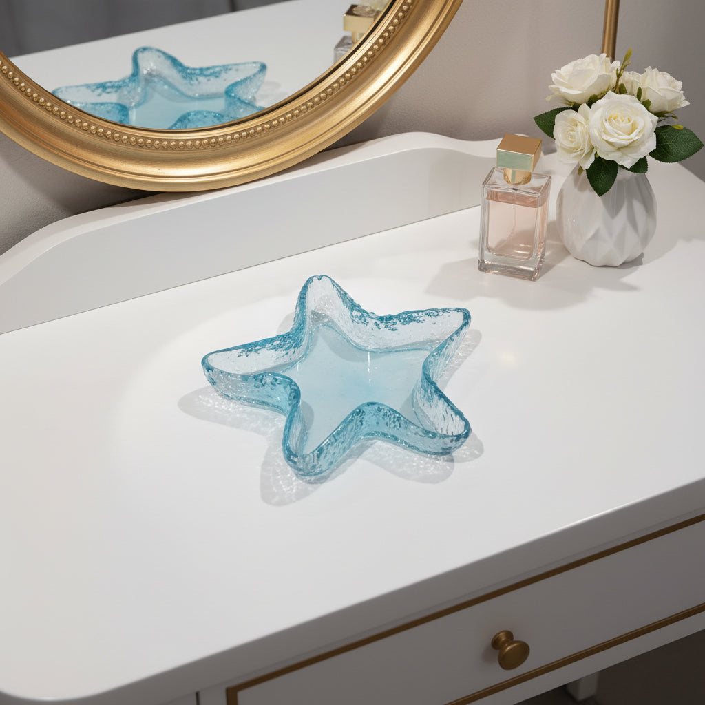 Starfish Dish Blue – Coastal Blue Resin Dish for Decor & Organization