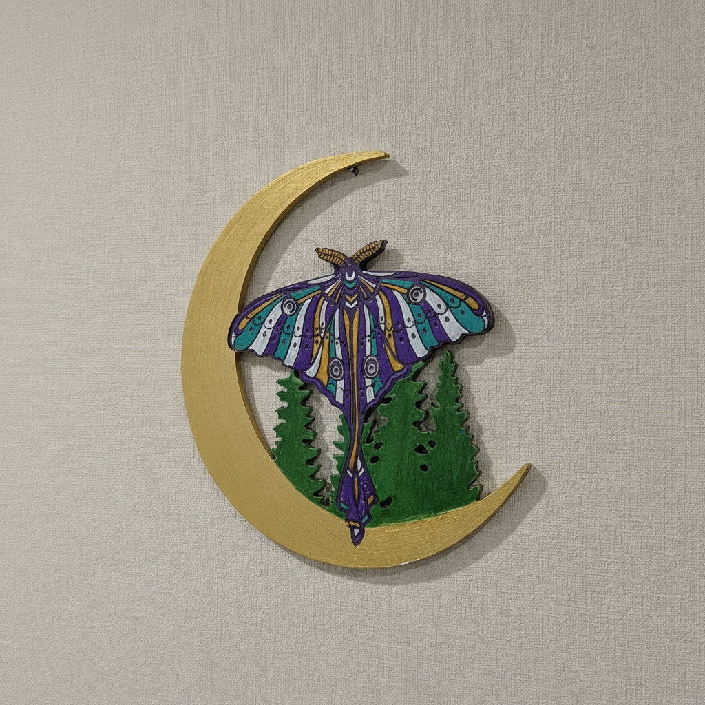 Moth and Moon Wall Hanging