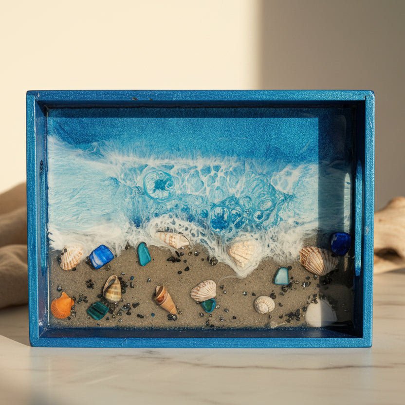 Blue Seascape Keepsake Box