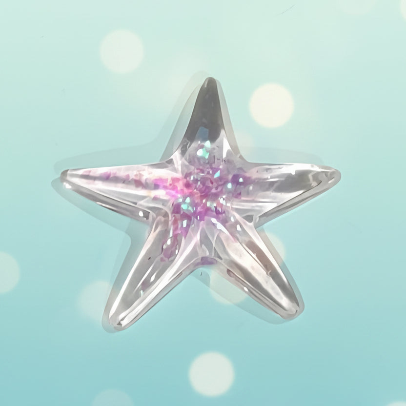 Clear Resin Star with Shimmering Glitter