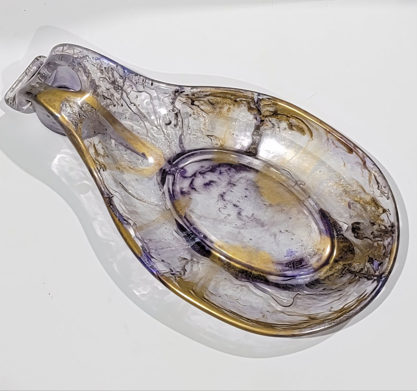 Handcrafted Purple & Gold Resin Spoon Holder