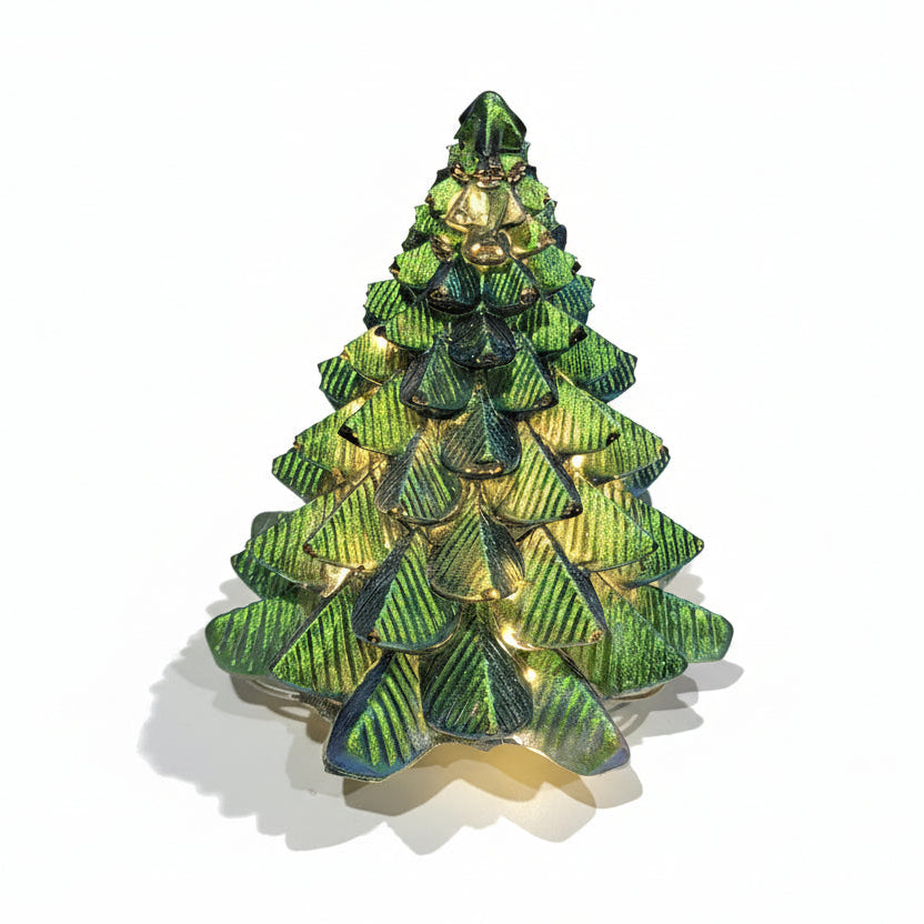 Illuminated Green Christmas Tree Décor