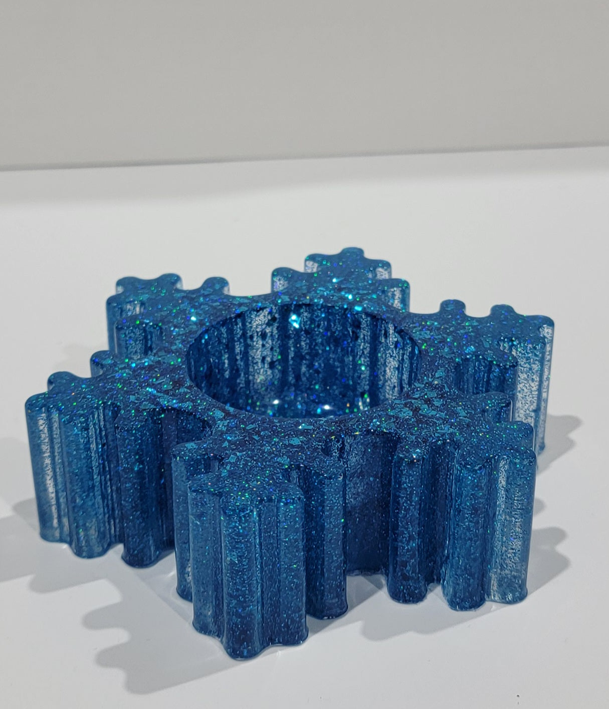 Blue Snowflake Tealight Candle Holder