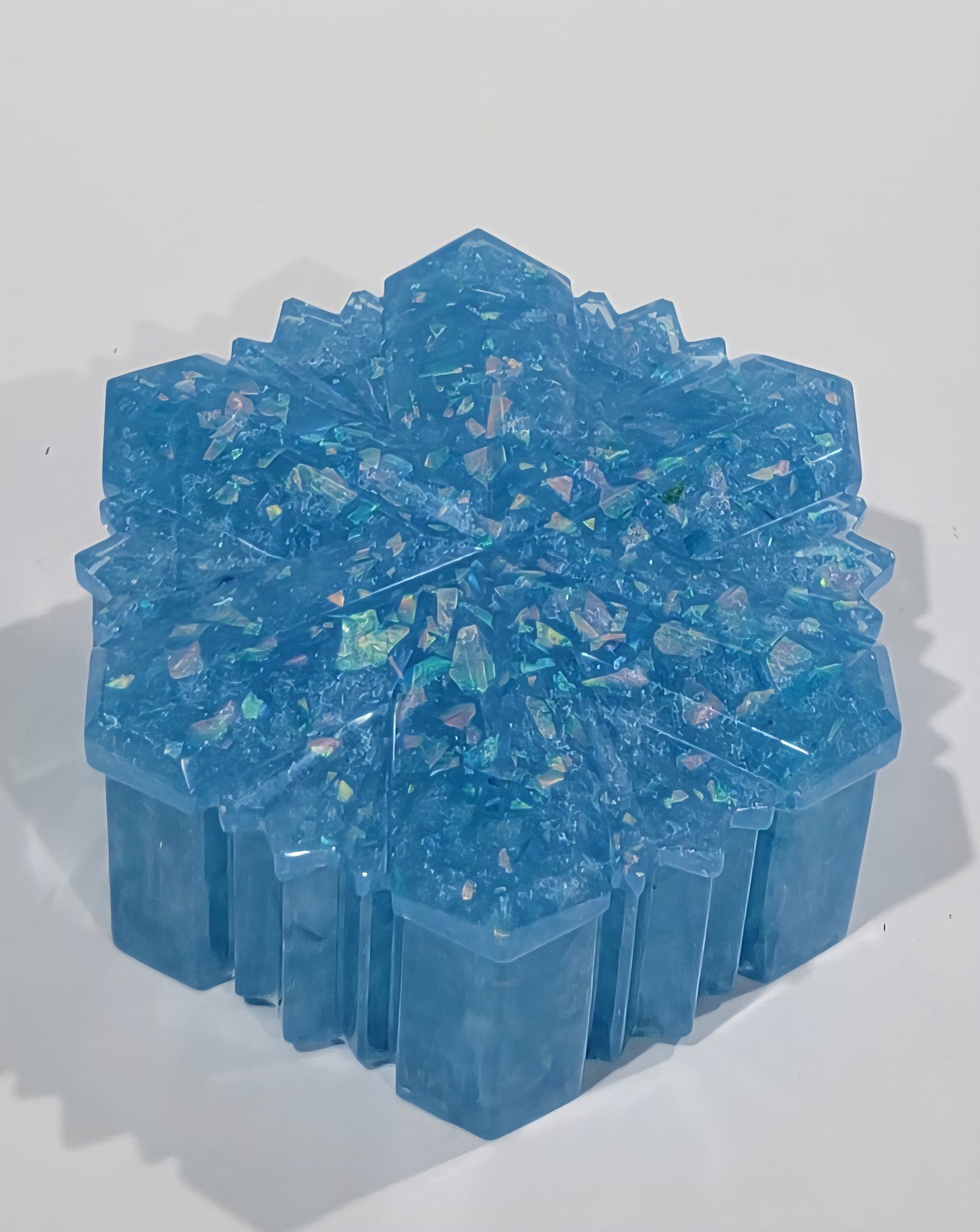 Blue with glitter Snowflake Dish