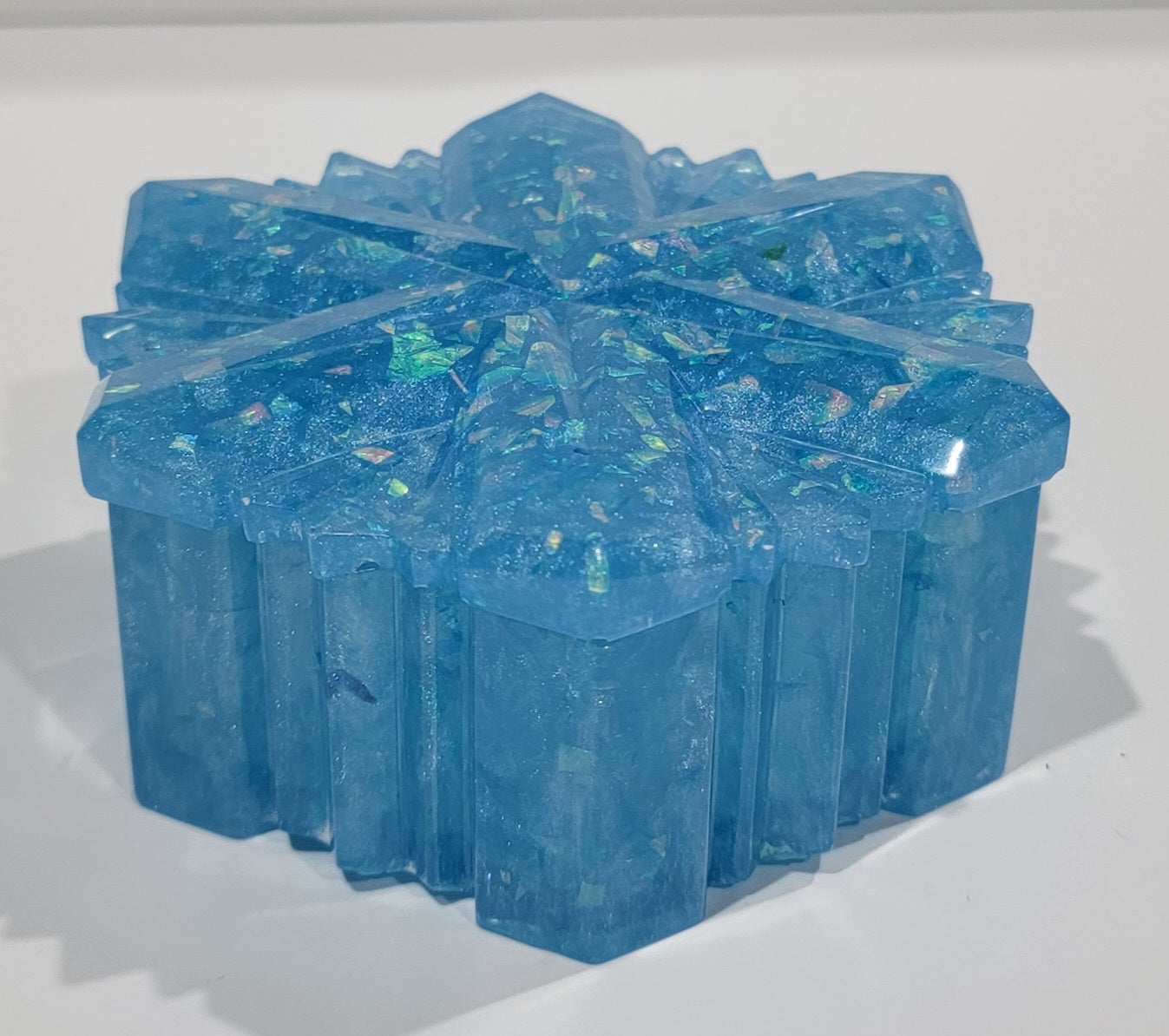 Blue with glitter Snowflake Dish