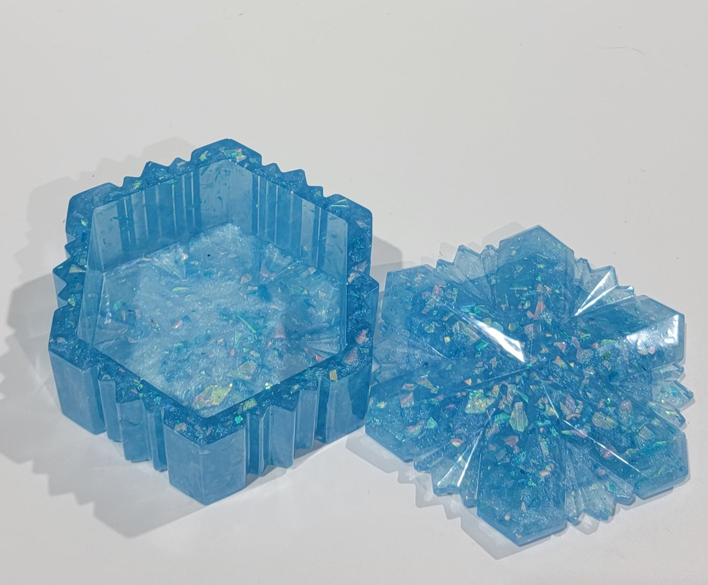 Blue with glitter Snowflake Dish