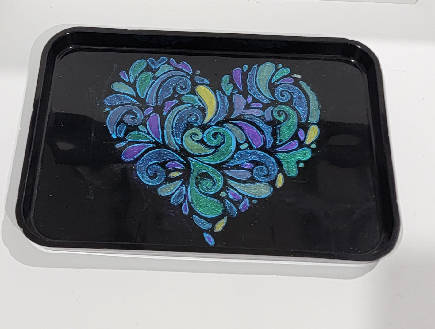 Black Tray with Heart
