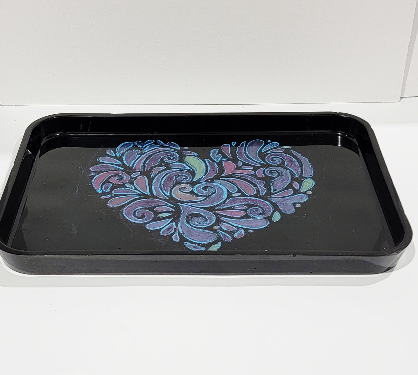 Black Tray with Heart