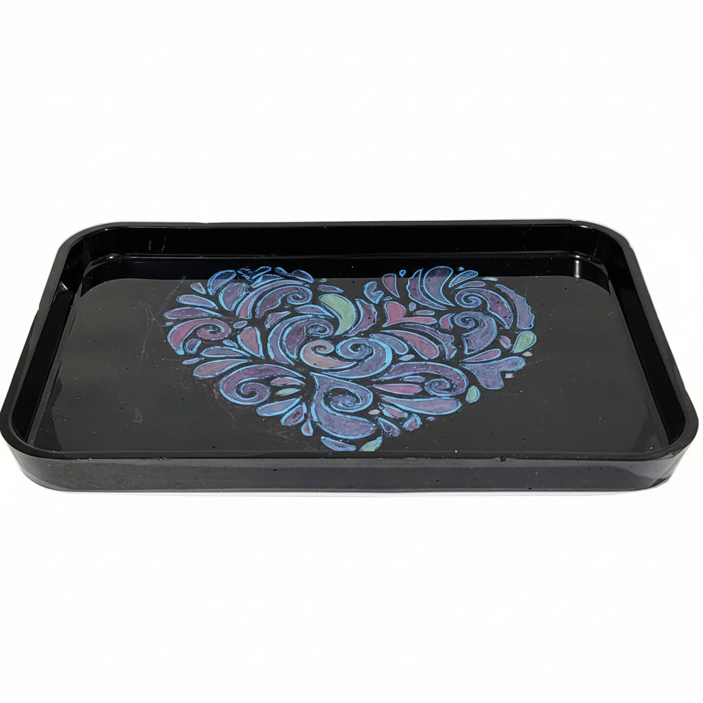 Black Tray with Heart