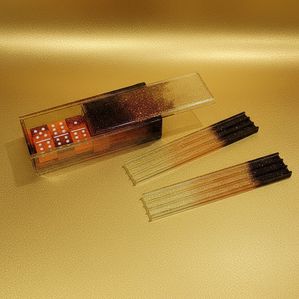 Domino's Orange with Glitter Box and Trays