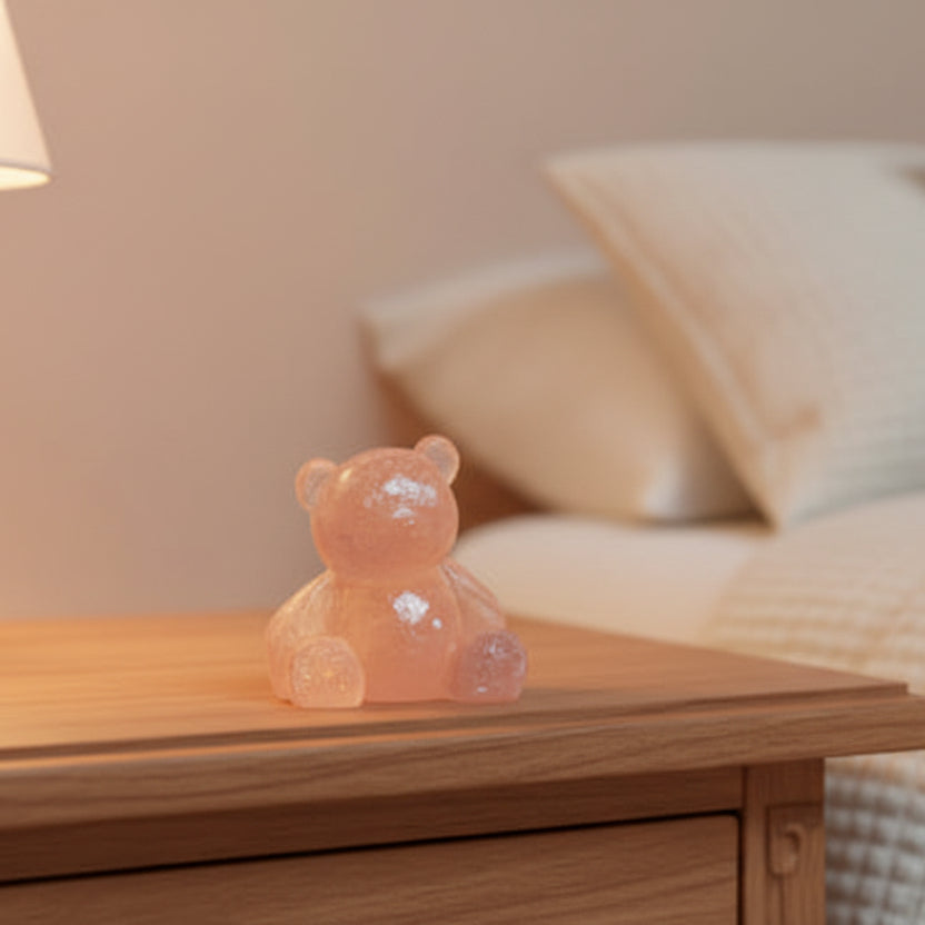 Pink Bear Figurine with glitter
