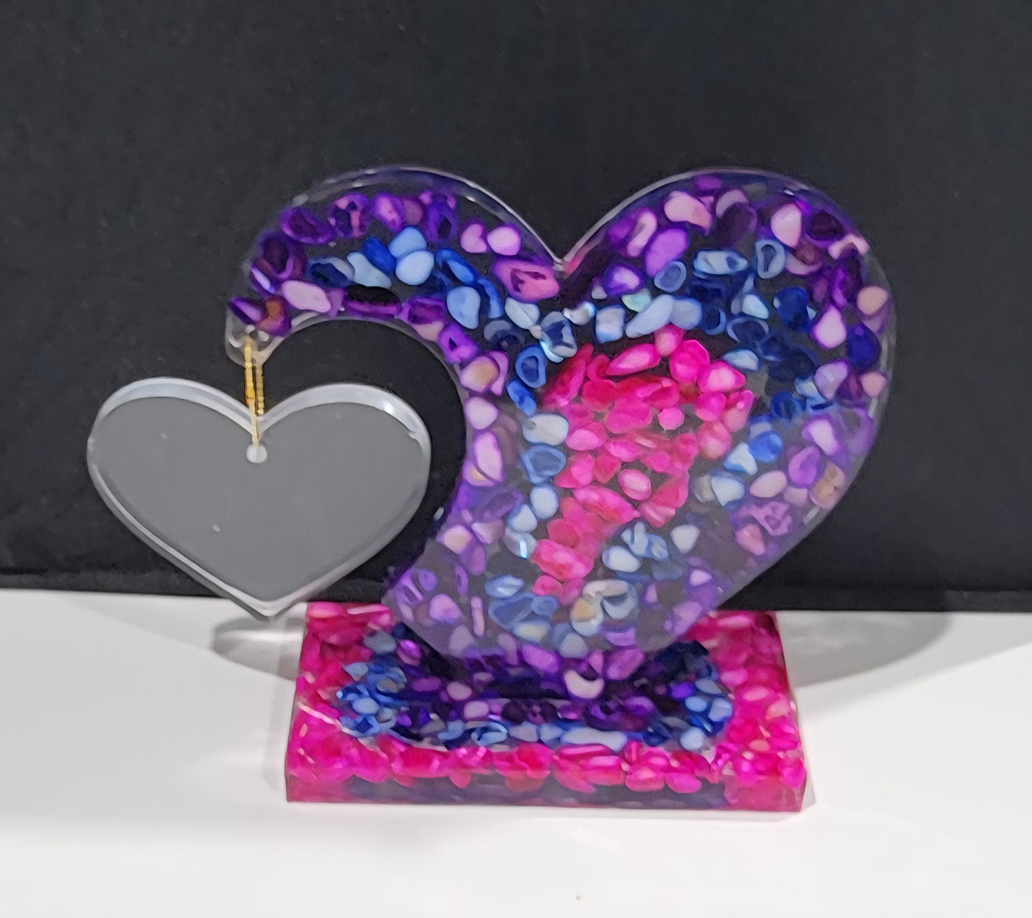 Heart w/Stand and Side Small Heart for Picture
