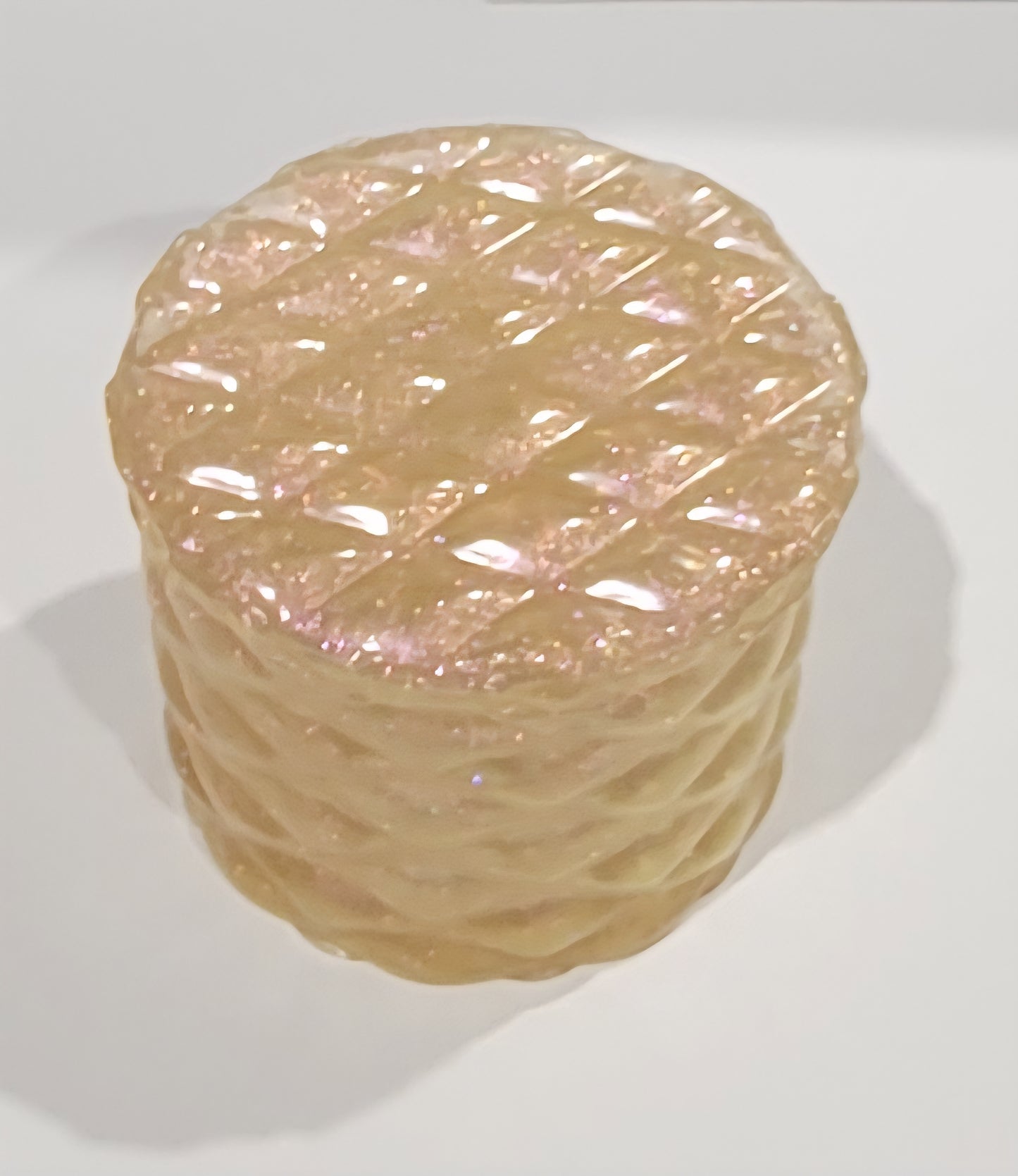 Beige and Pink Holographic Jar w/Lid