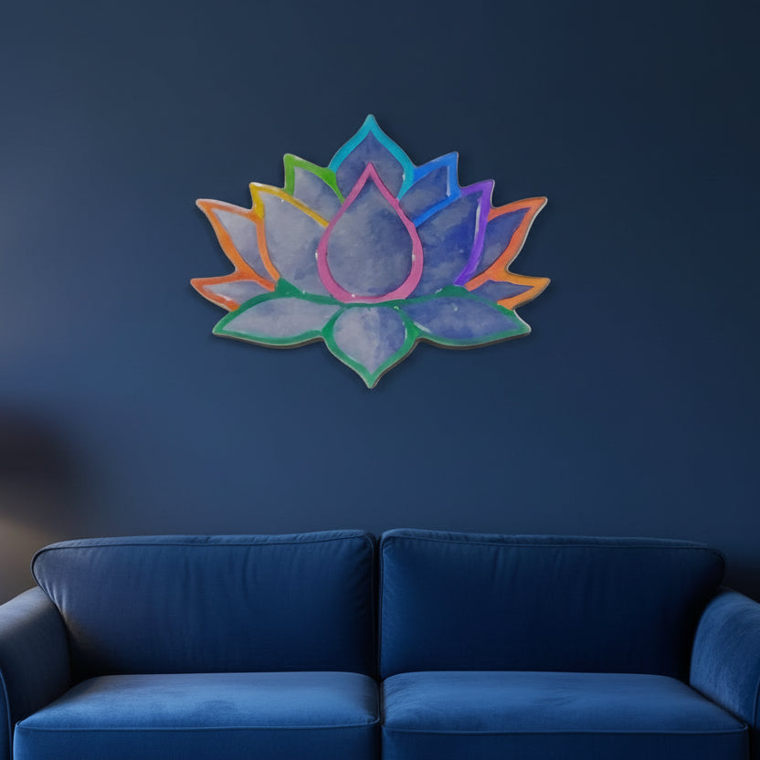 Rainbow Lotus Flower Wall Hanging