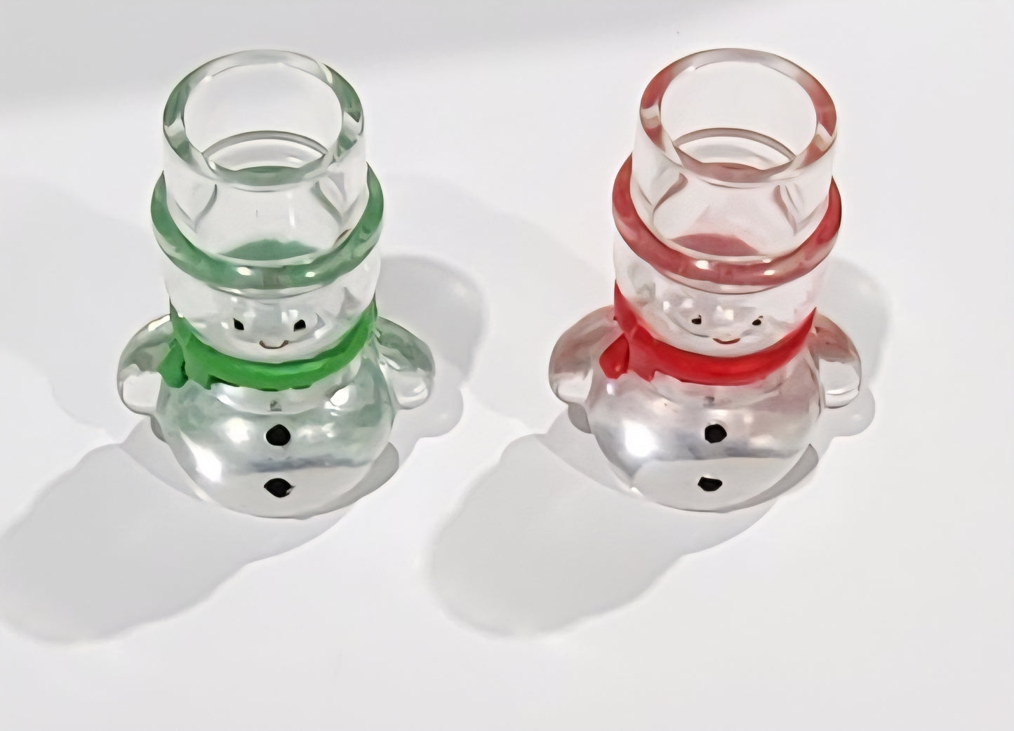 Red and Green Frosty Candle Stick Holder