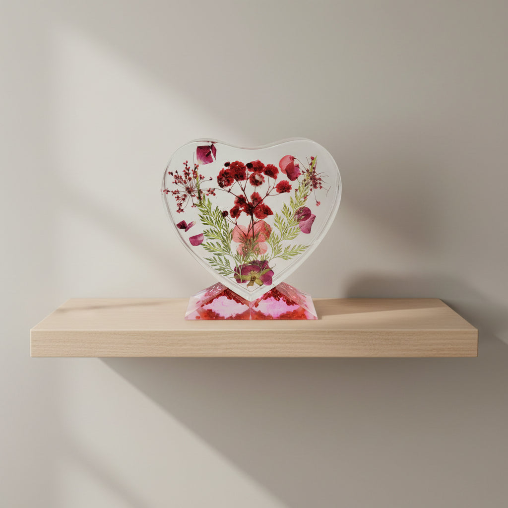 Red Heart Keepsake with Flowers (SOLD)