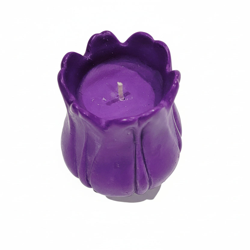 Purple Sculptural Tulip Candle – Decorative Floral Scent
