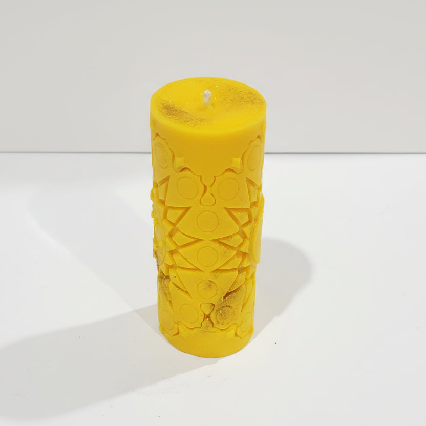 Scented Yellow Sun Pillar Candle