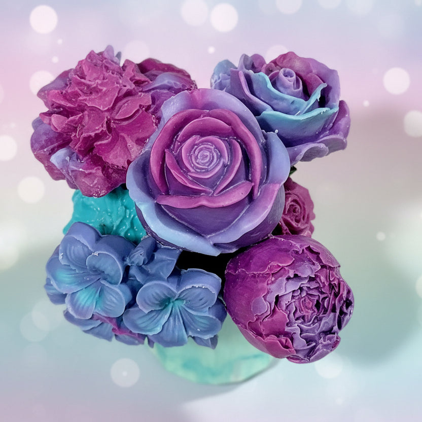 Two‑Tone Wax Melt Bouquet – Purple & Blue