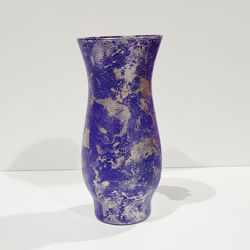 Purple & Gold Artisan Painted Vase
