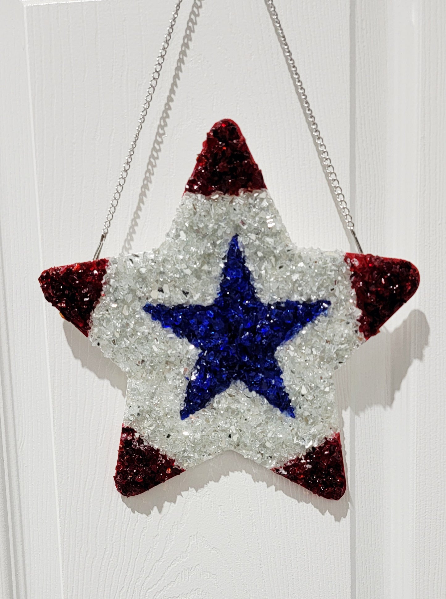 Red White and Blue Sea Glass Star