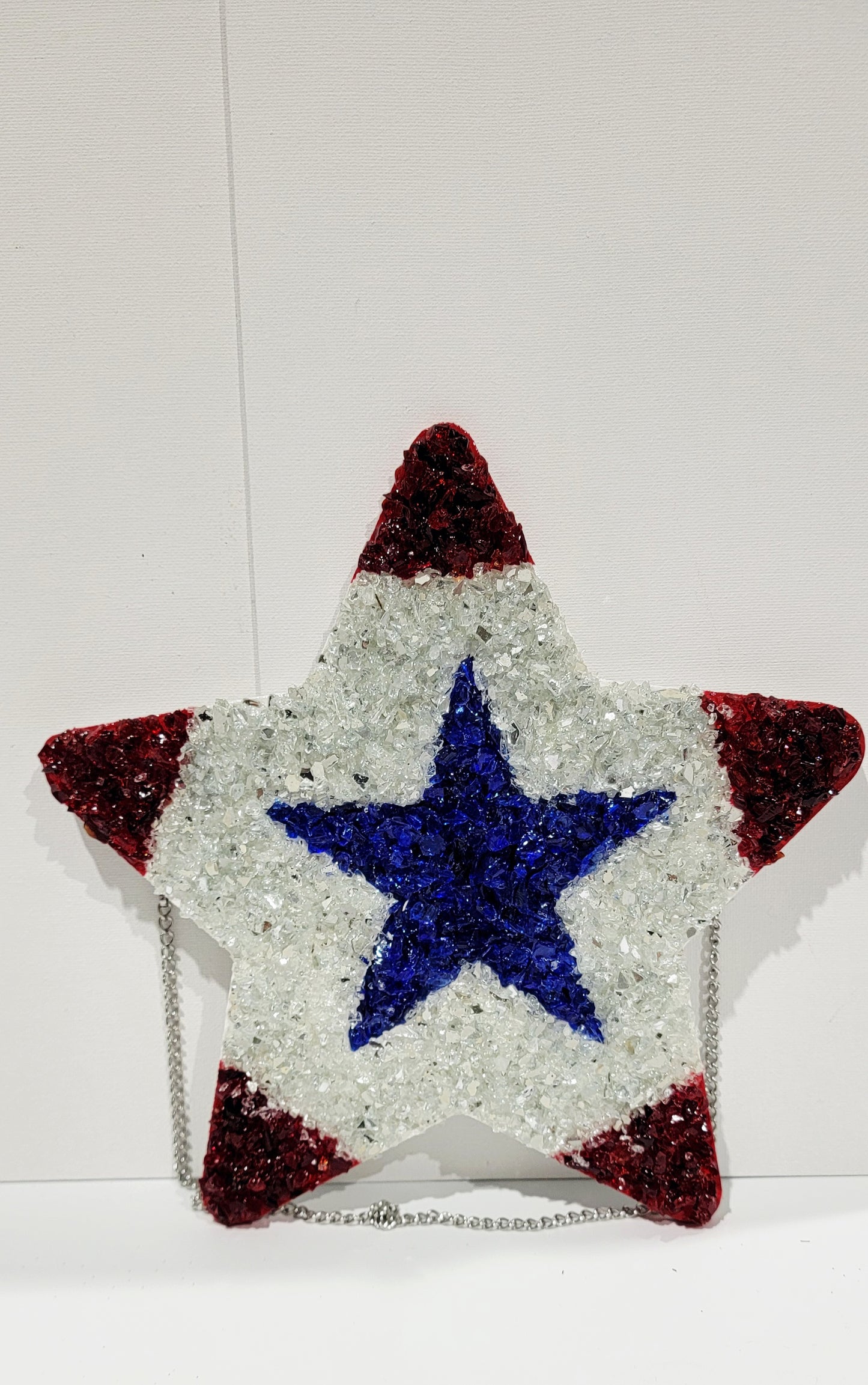 Red White and Blue Sea Glass Star