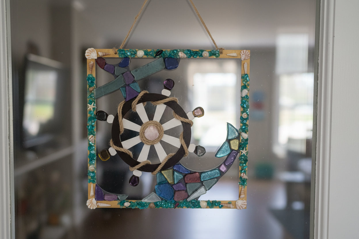 Handmade Sea Glass Anchor – Nautical Wall Decor