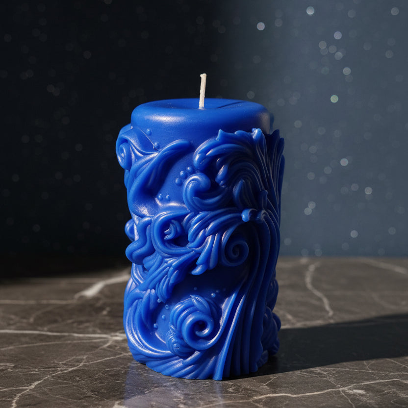 Blue Design Pillar Scented Candle (SOLD OUT)