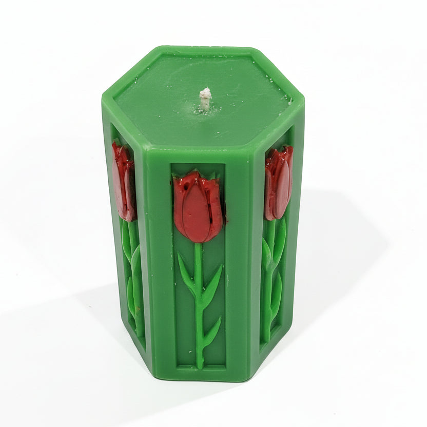 Octagon Shaped Pillar Tulip Candle