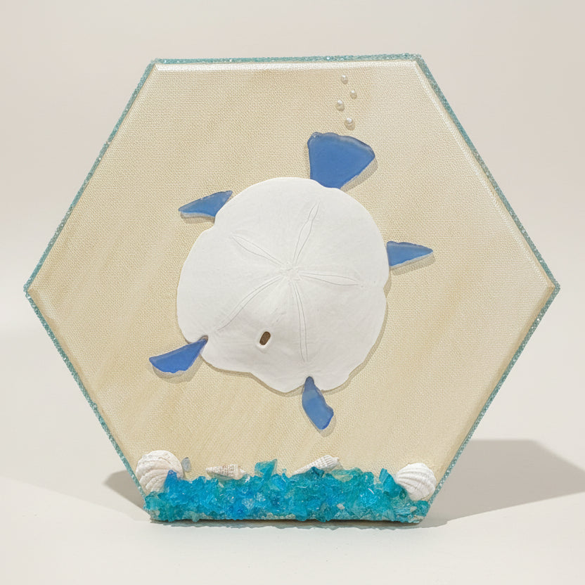 Coastal Sea Glass Turtle – Beach‑Inspired Shell Art